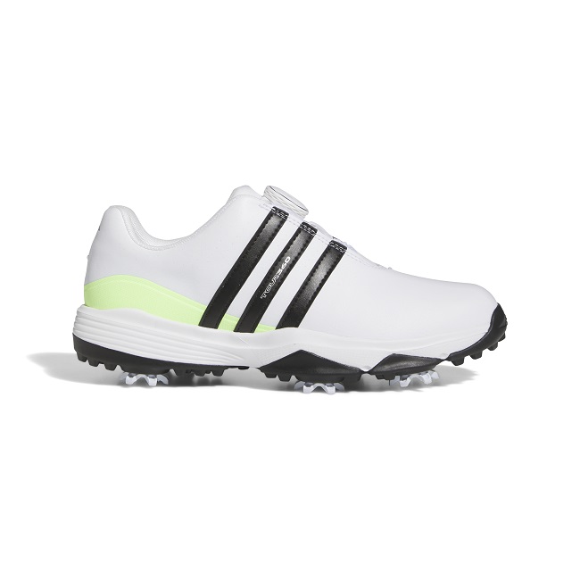 Adidas Golf Juniors Tour360 BOA Shoes 2024 White/Core Black/Green Spark 7