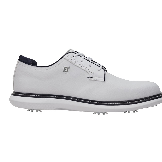 FootJoy Golf Traditions Shoes White/White/Navy Size 7 Medium