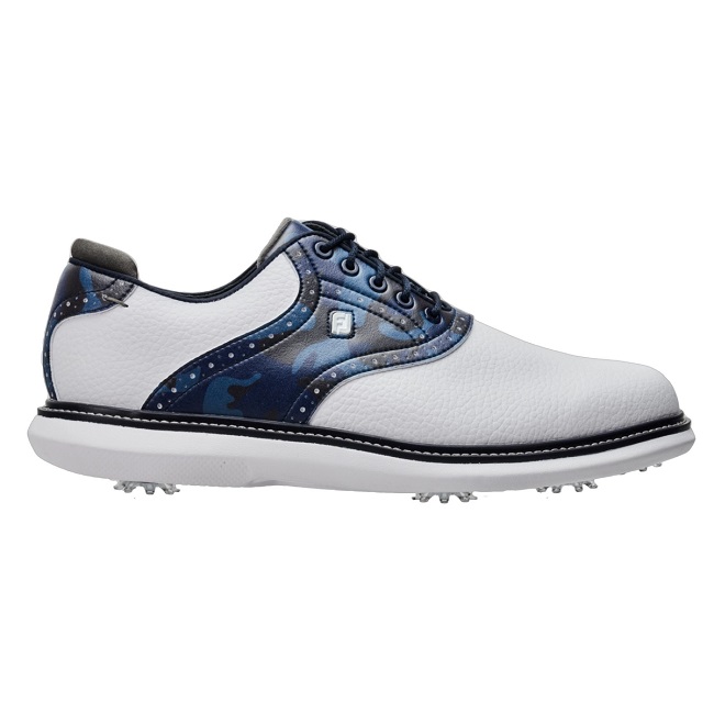 FootJoy Golf Traditions Shoes White/Navy Camo Size 9.5 Wide