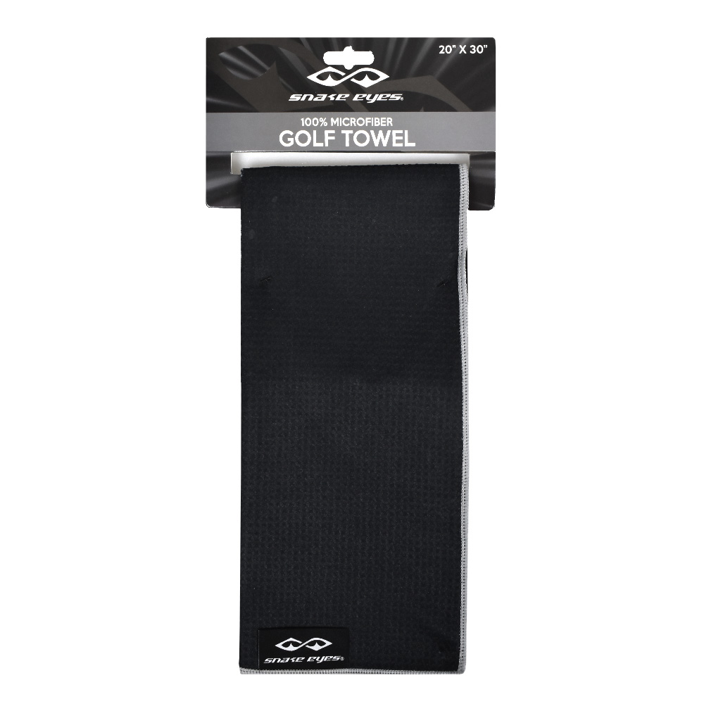 Snake Eyes Golf Microfiber Waffle Towel Black w/ Ray Cook Brush