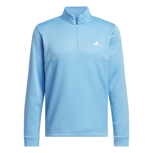 Adidas Golf Ultimate365 Textured Quarter-Zip Top Semi Blue Burst Large