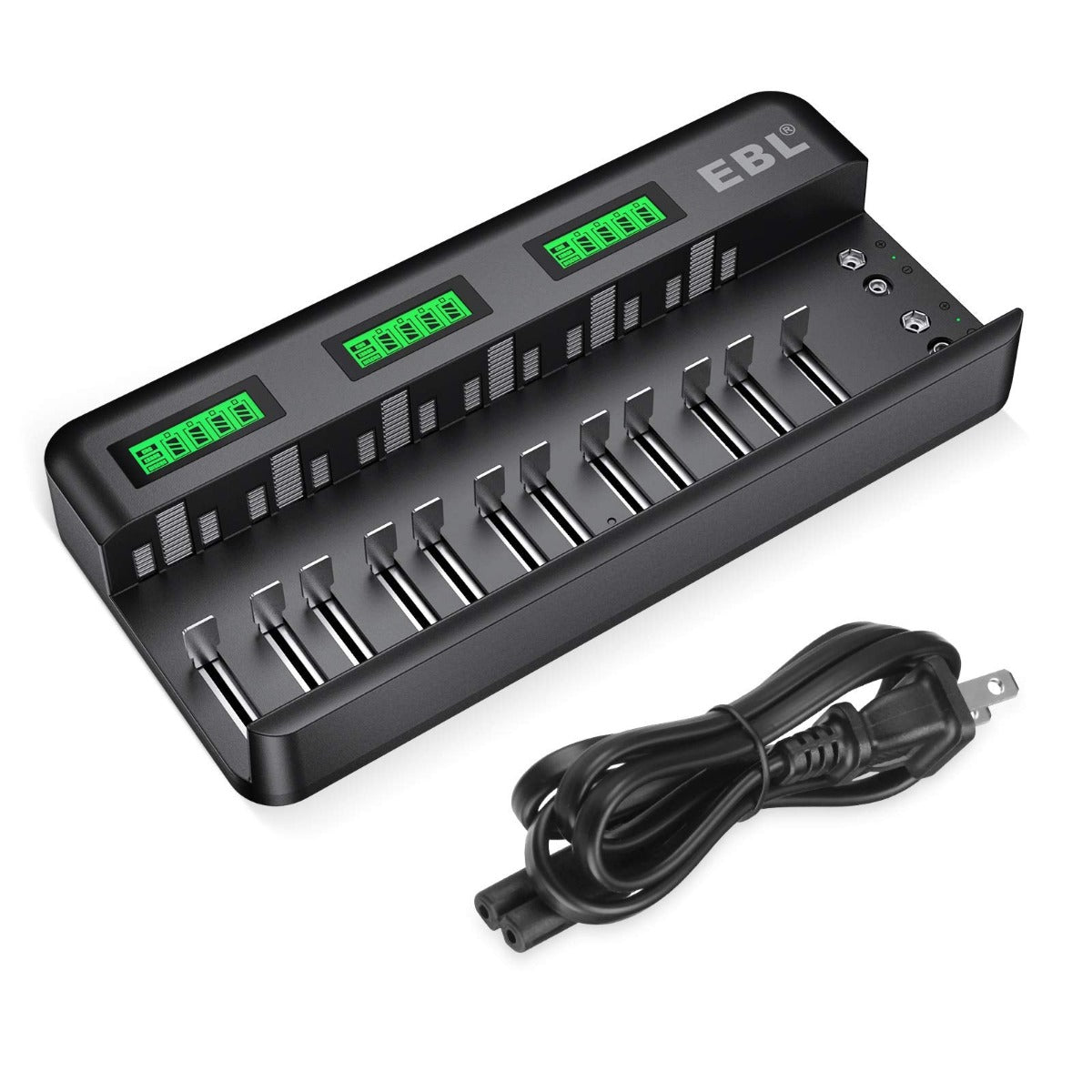 EBL 12+2 Bay Universal Battery Charger for AA AAA C D 9V Batteries