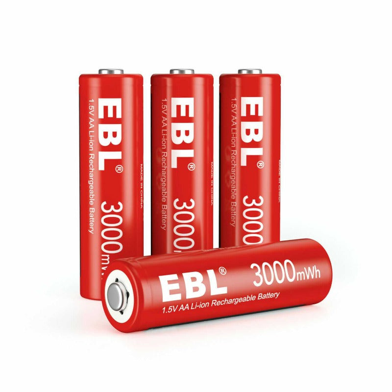 EBL AA Rechargeable Li-ion Battery 1.5V 3000mWh