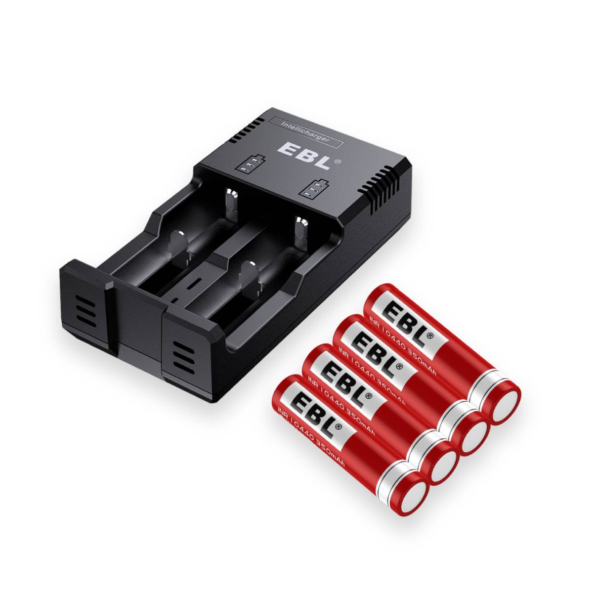 EBL 4Pcs 10440 Rechargeable Batteries with 992 Battery Charger