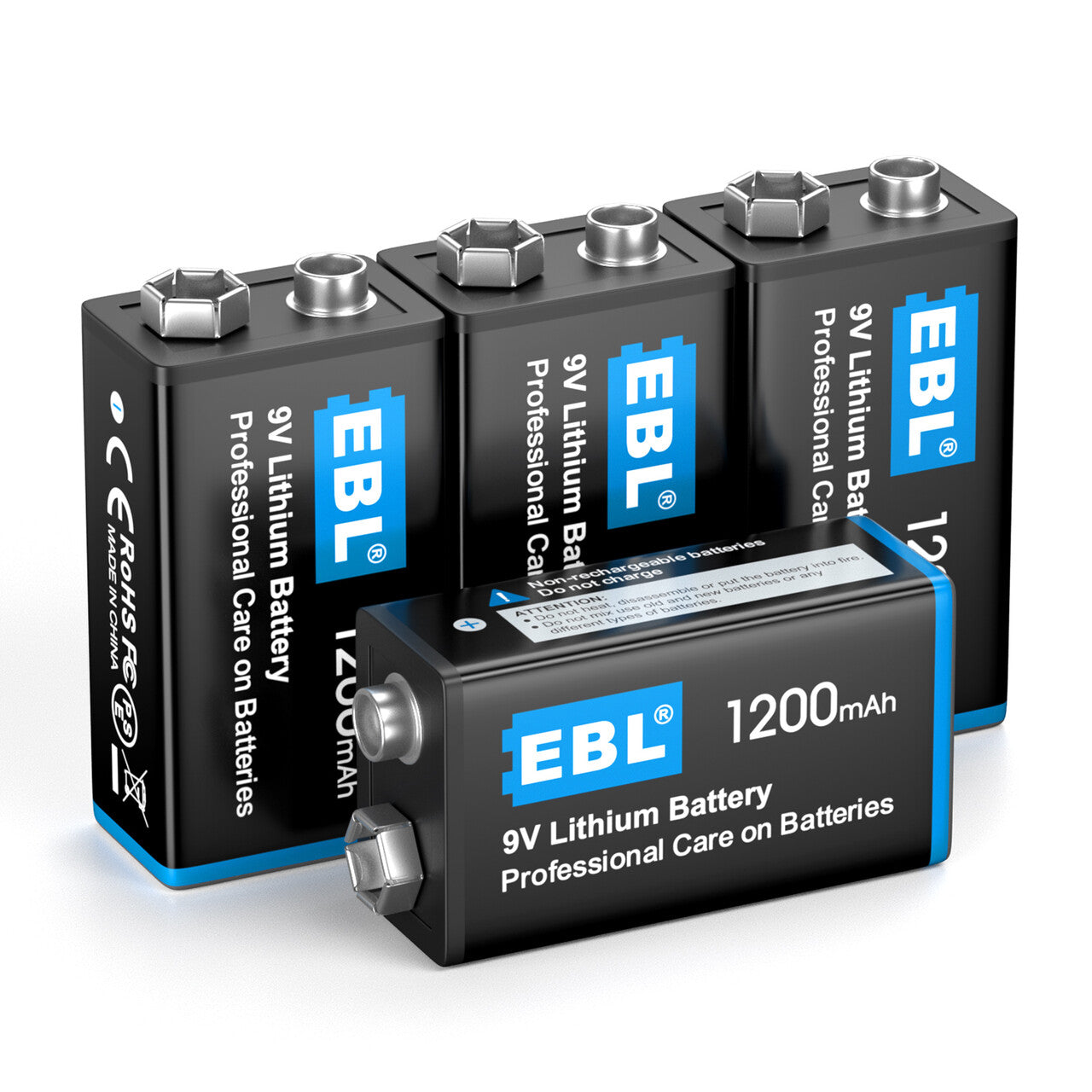 EBL 9V Lithium Batteries 1200mAh