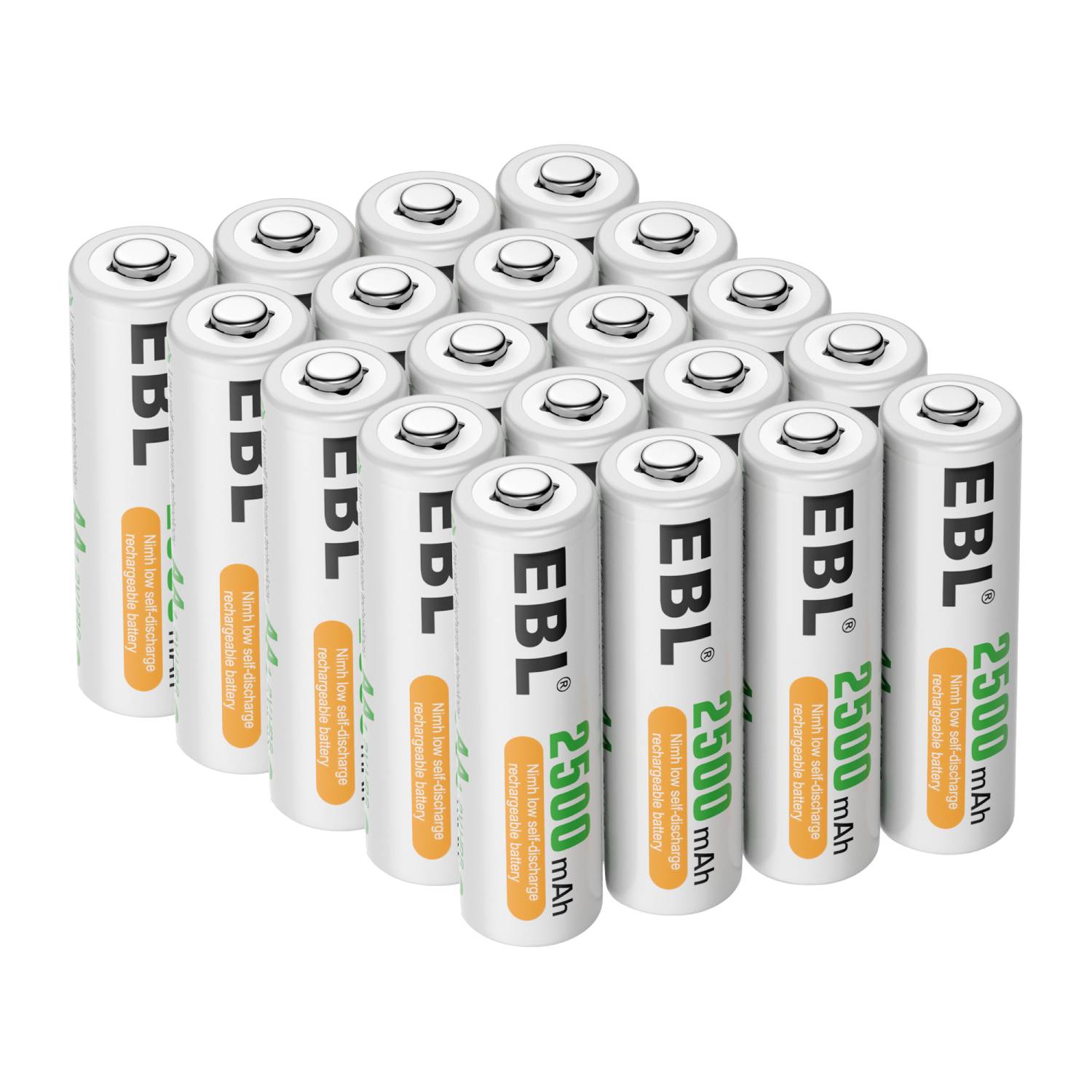 EBL AA Rechargeable Batteries Ni-MH 1.2V 2500mAh - 20 Pack