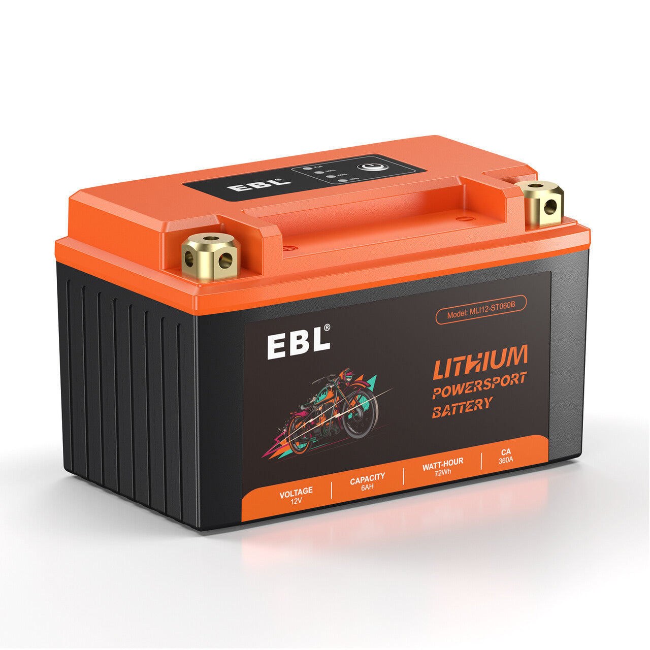 EBL Lithium Motorcycle Battery YTX9-BS LiFePO4 12V 6Ah