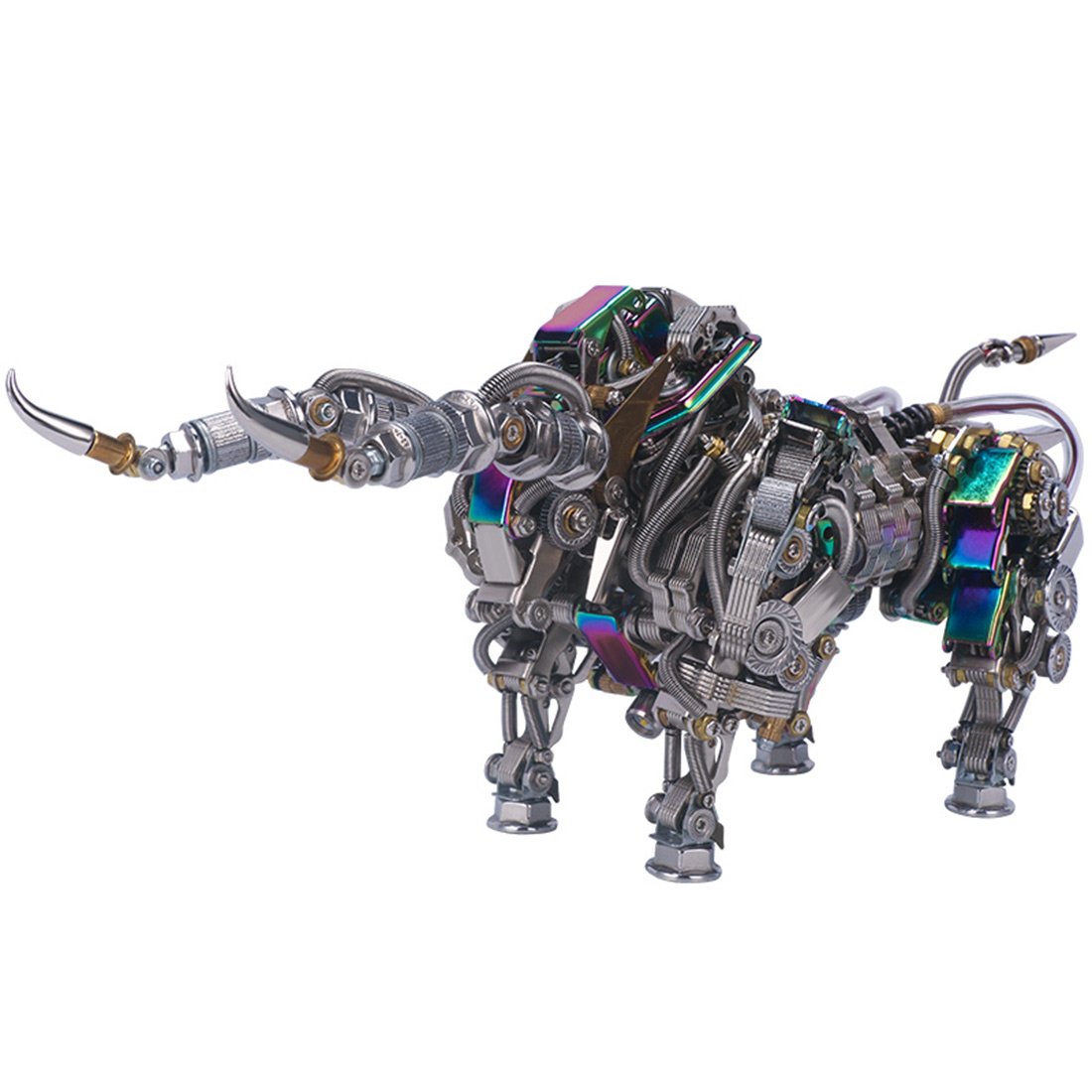 1087Pcs Metal 3D DIY Mechanical Bull Animal Model Assembly Kit for Adult