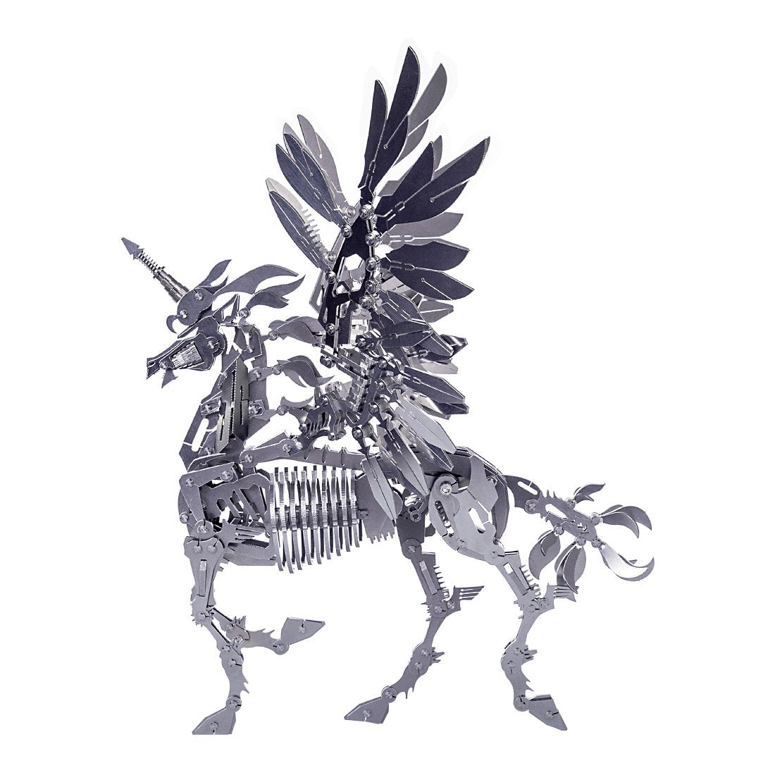 DIY 3D Assembly Metal Large Unicorn with Wing Puzzle Model