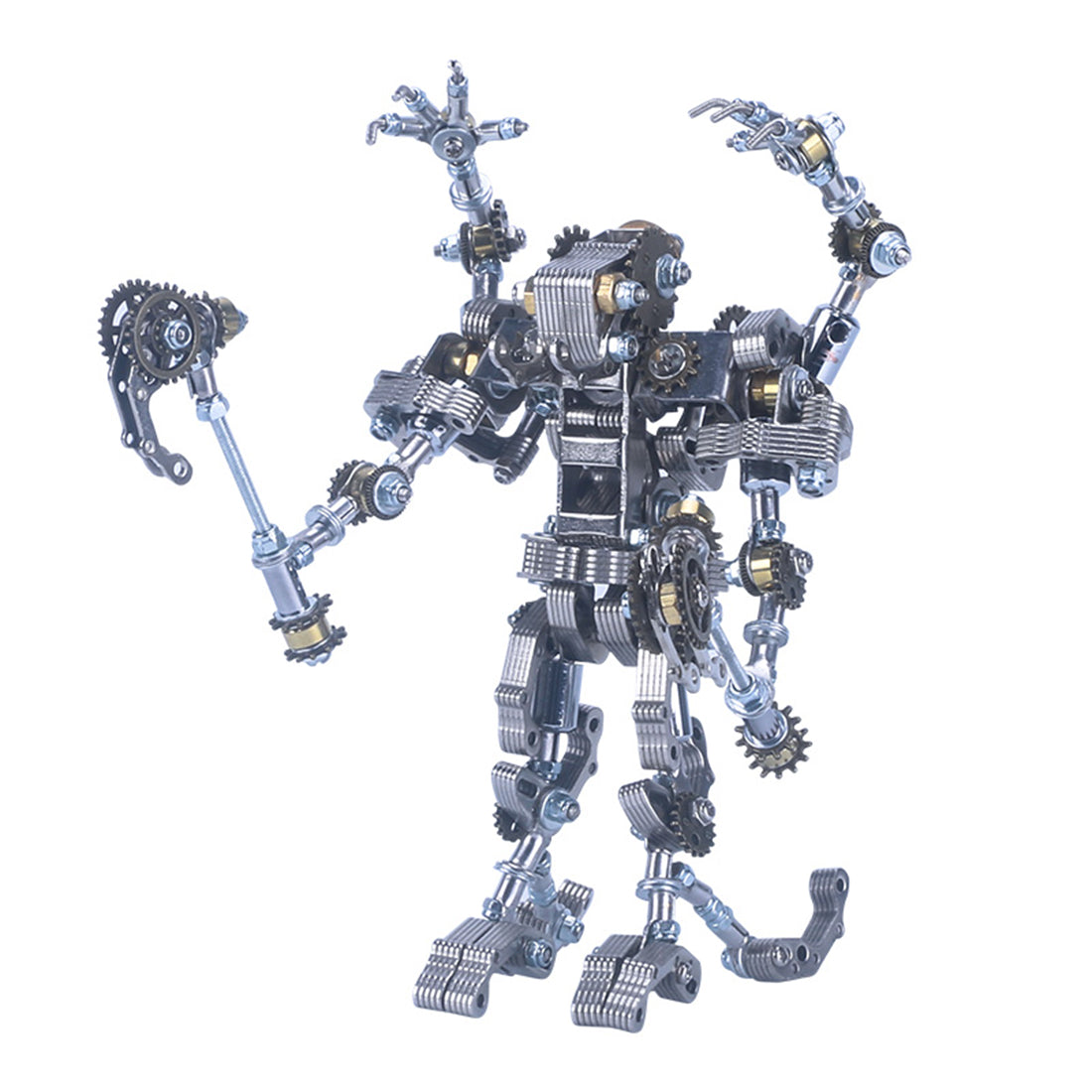 434Pcs Mecha Priest with Cog Axe DIY 3D Metal Assembly Model Kit 2-in-1 Phone Holder