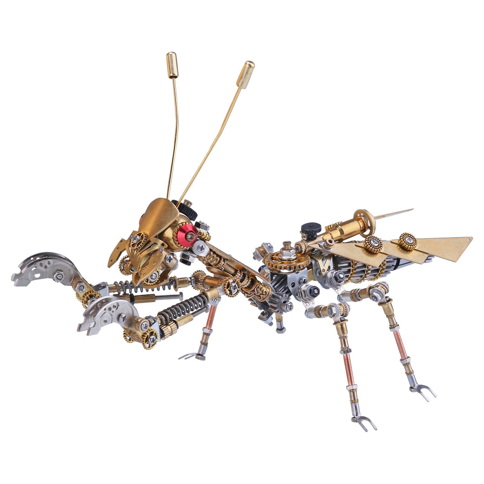 Steampunk Golden Praying Mantis Bug Metal Model DIY Kits for him