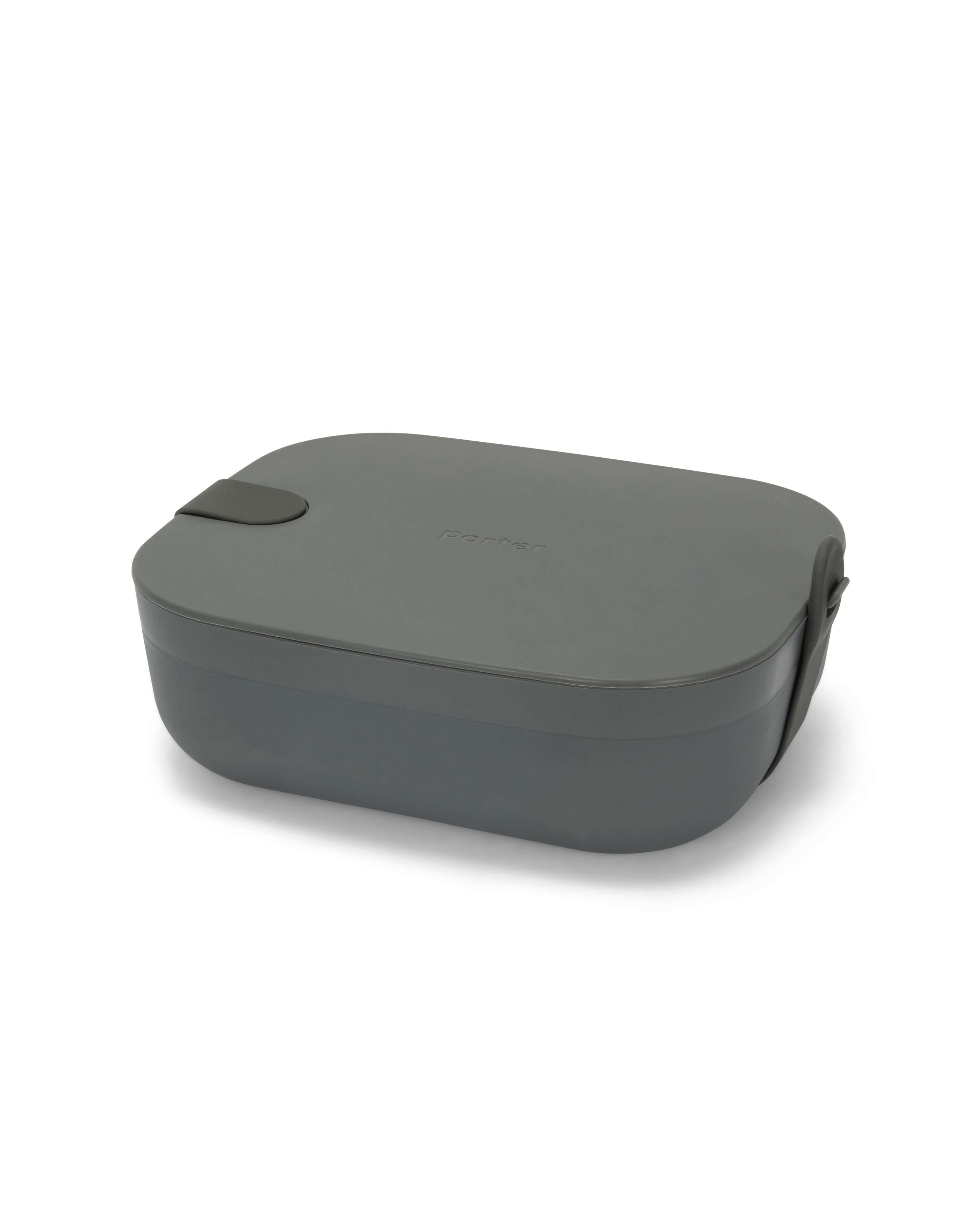 Bento Box / Eco-Friendly Silicone / Freezer, Dishwasher & Microwave Safe (Charcoal Grey) / Porter by W&P