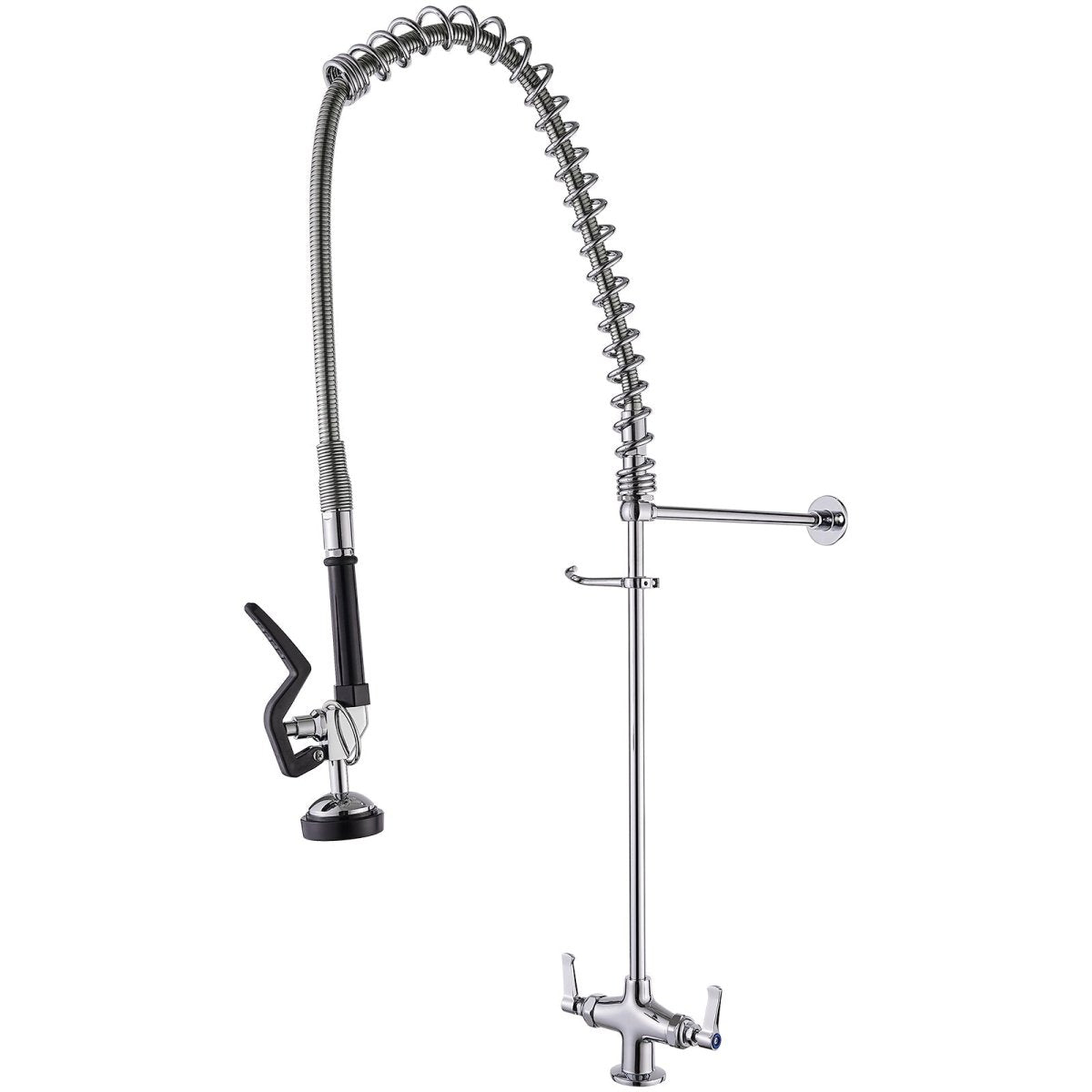 Pull Down 2-Handle Wall Mount Utility Kitchen Faucet Chrome