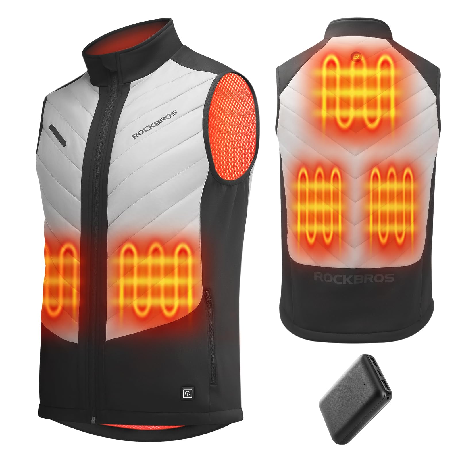 ROCKBROS Heated Vest with 10,000mAh Battery - Unisex, Smart, Washable