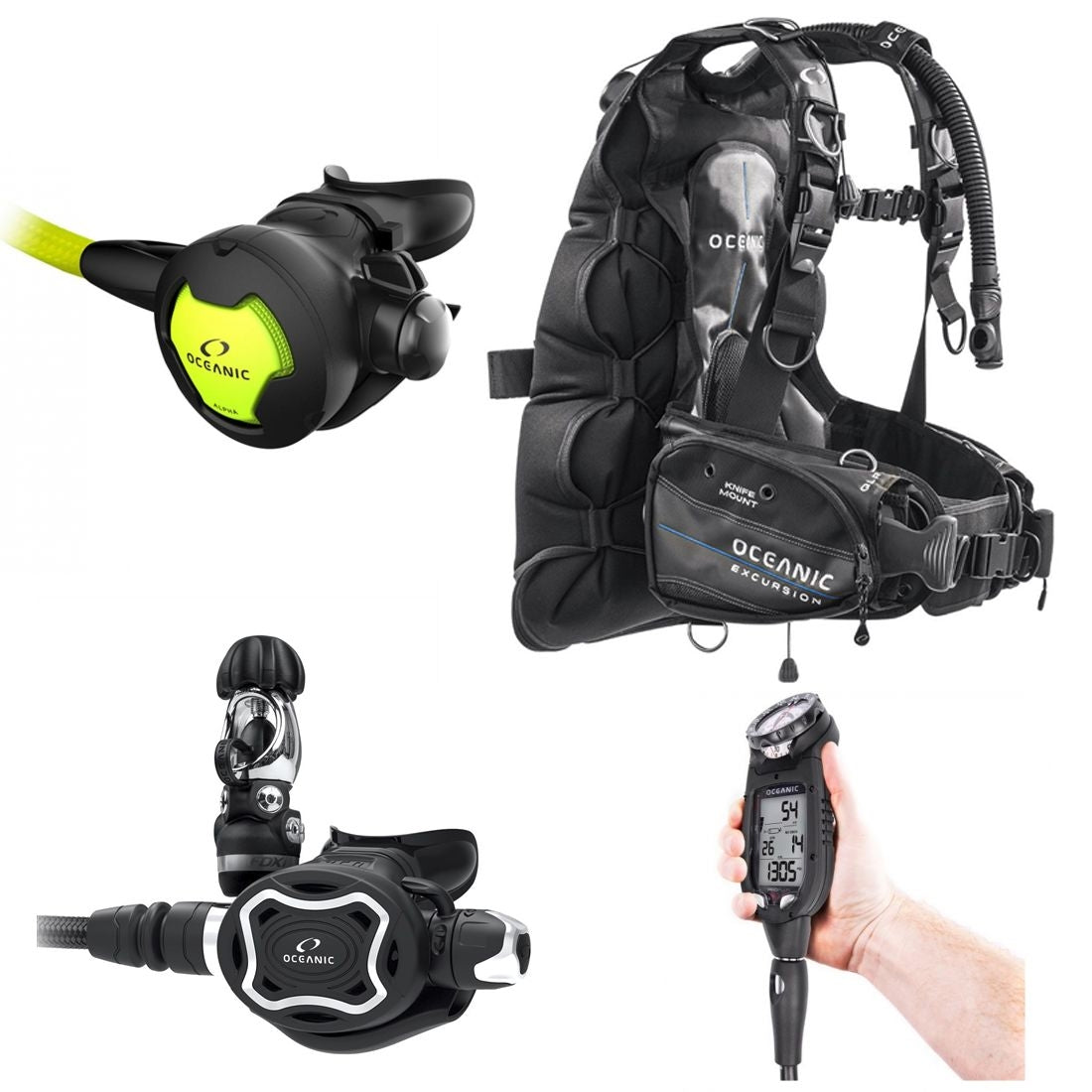 Oceanic Scuba Package Excursion BC, Pro Plus 4, Zeo Regulator, Alpha 10 Octopus