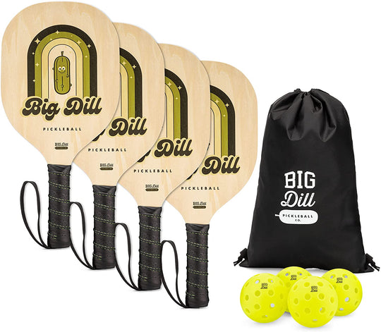 Big Dill Pickleball Co. Superstar Wooden Pickleball Paddle Set