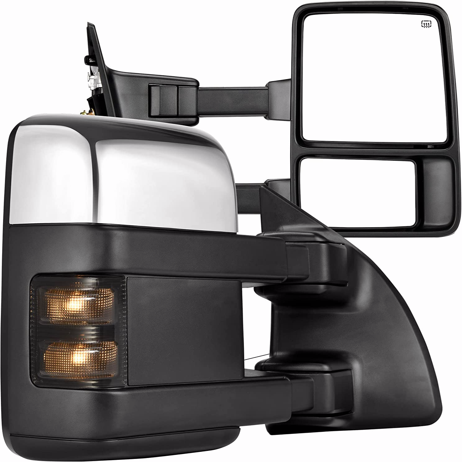 YITAMOTOR 1999-2007 Ford F250 F350 F450 F550 Super Duty Towing Mirrors, LED Turn Signal Power Heated Telescoping Trailer