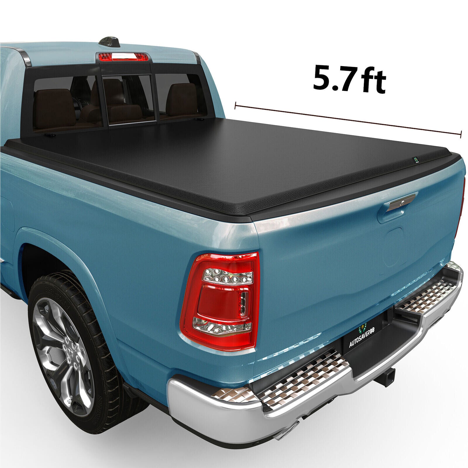 YITAMOTOR 5.7FT 4-Fold Soft Truck Bed Tonneau Cover For 2009-23 Dodge Ram 1500 Waterproof