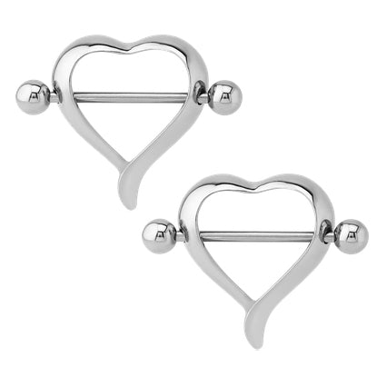 Stainless Heart Nipple Shields