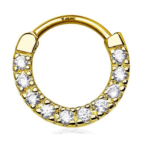 Ten CZ 14k Gold Septum Clicker