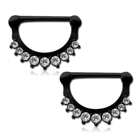 Blackline CZ Crown Nipple Clickers