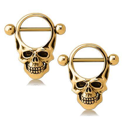 Gold Plated Skull Nipple Shields