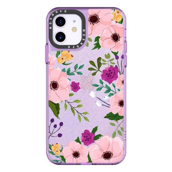 Flower Garden Floral Glitter Phone Case - iPhone 11 Case