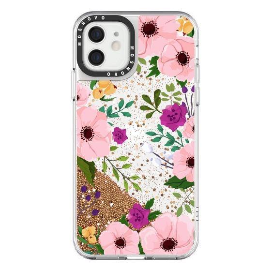 Flower Garden Floral Glitter Phone Case - iPhone 12 Mini Case