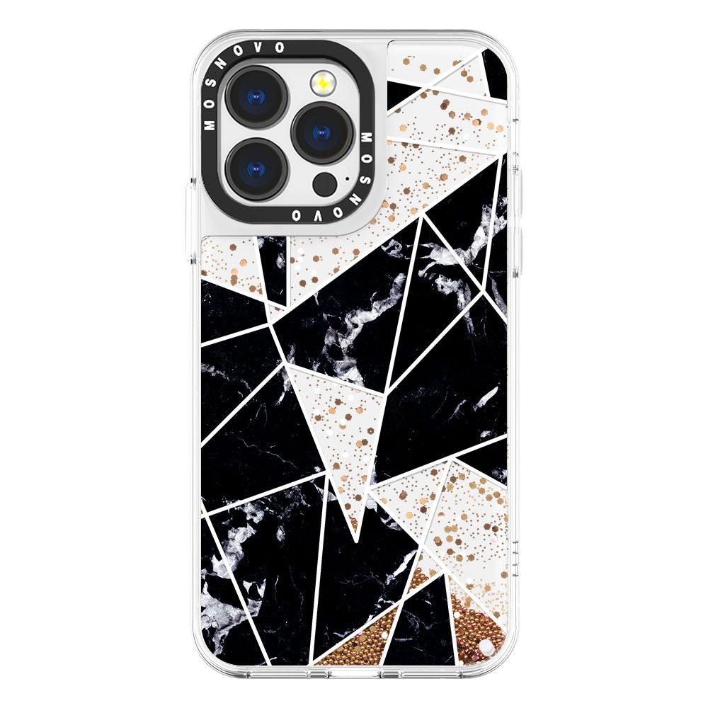 Black Marble Glitter Phone Case - iPhone 13 Pro Case