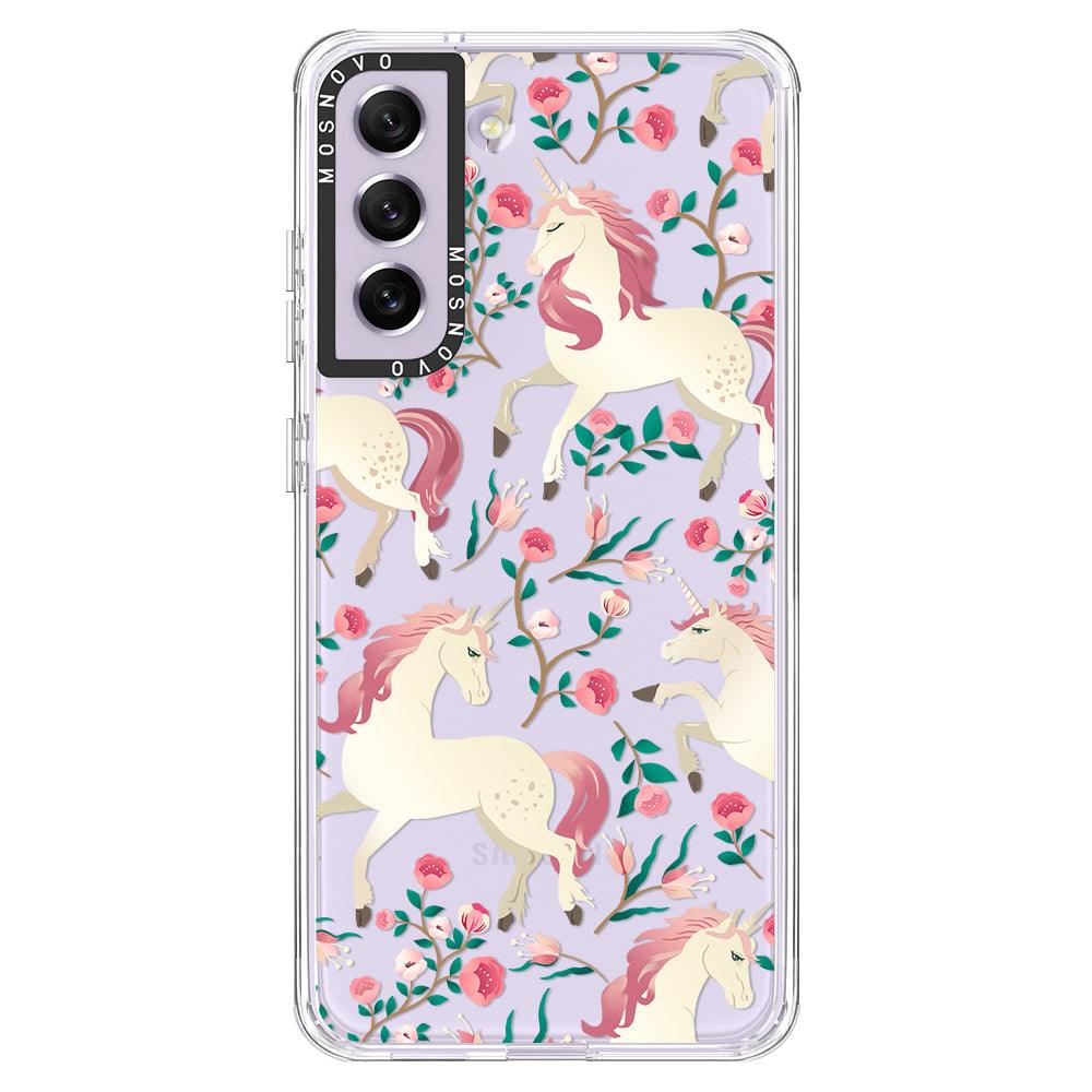 Unicorn Flower Garden Phone Case - Samsung Galaxy S21 FE Case