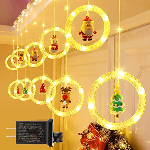 Christmas Led Curtain Lights,Luxear 100 LED 9.8FT*2.3FT Christmas Window Lights with 8 Modes