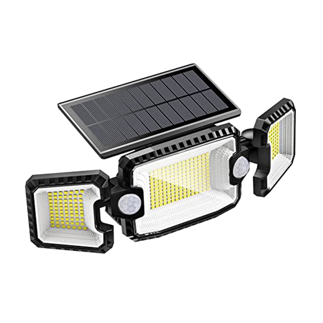 180°Super Wide Angle Adjustable 3 Heads Solar Security Lights Outdoor IP65 Waterproof Light