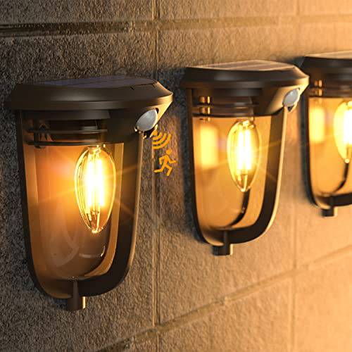 2 Pack Advanced Motion Sensor Solar Lights Wall Sconces