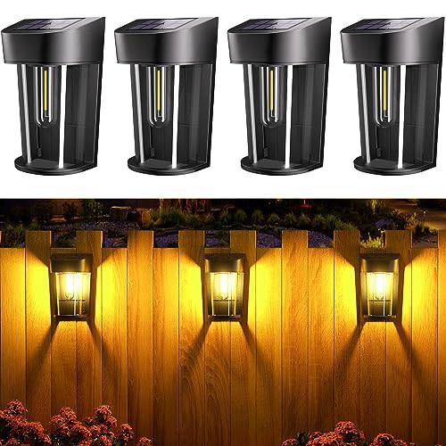 4 Packs Waterproof Outdoor Solar Lights Warm White Automatic On/Off