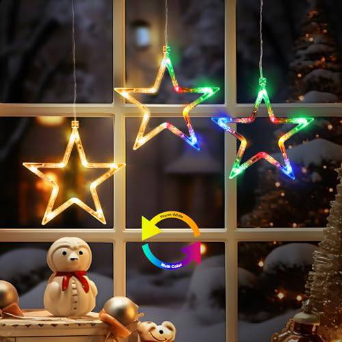 3 Stars Christmas Decor Light with 8 Light Modes (30 LEDs)