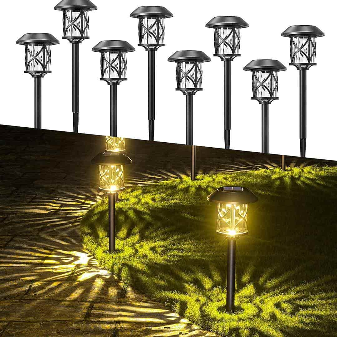 Solar Pathway Lights IP65 Waterproof & Bright for Yard, Driveway, Walkway,8 Pack