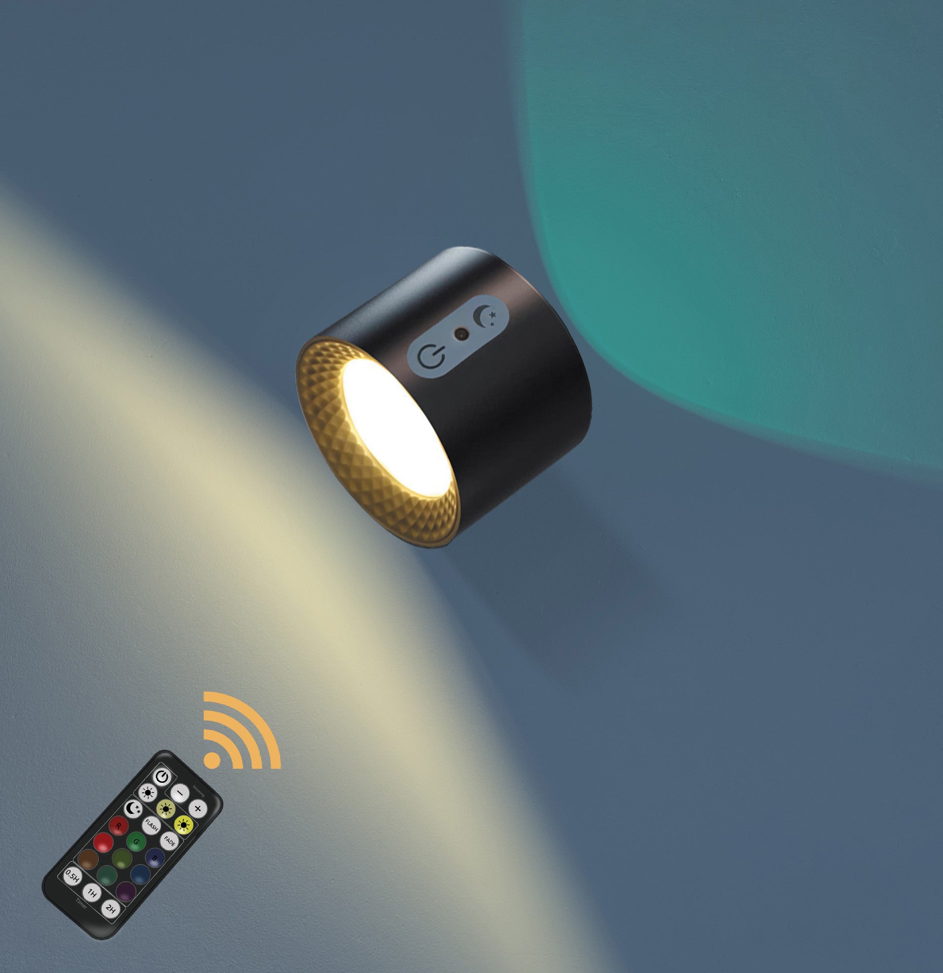 RGB LED Wall Lamp Touch Control,W3 Color Temperatures & 3 Brightness Levels, 360°Magnetic Ball Rotation,Wall Mount Lamp