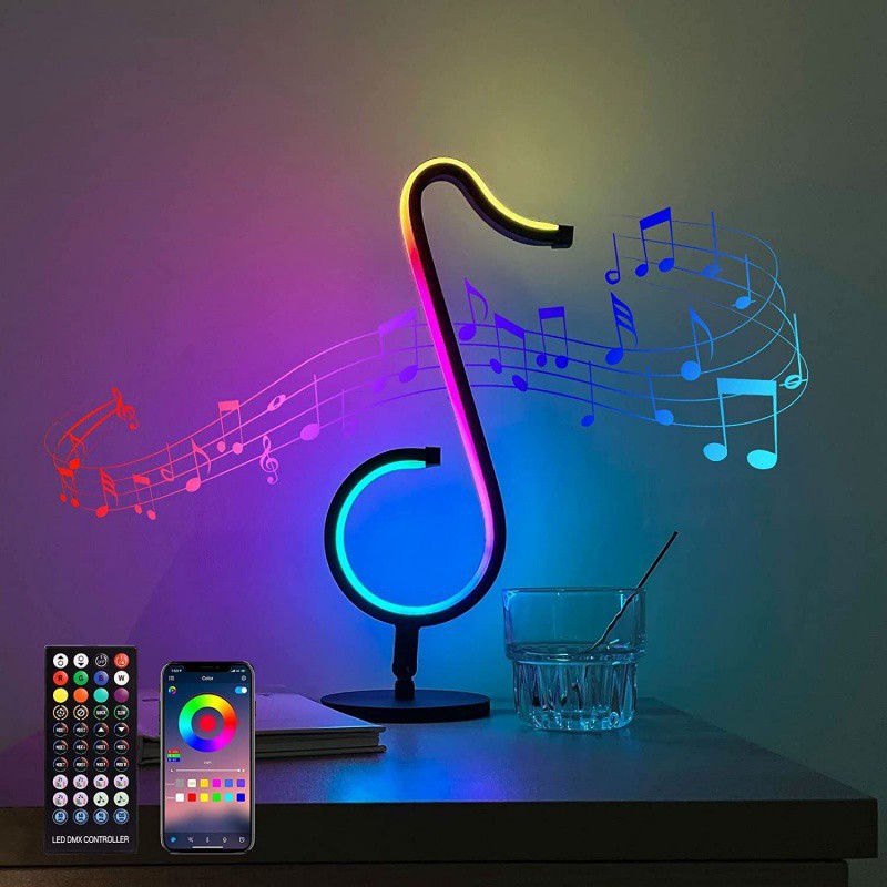 Smart RGB APP Remote Control?Symphony Atmosphere Light LED Night Light 180º Rotation Desktop Bedside For Home Decor Lamp