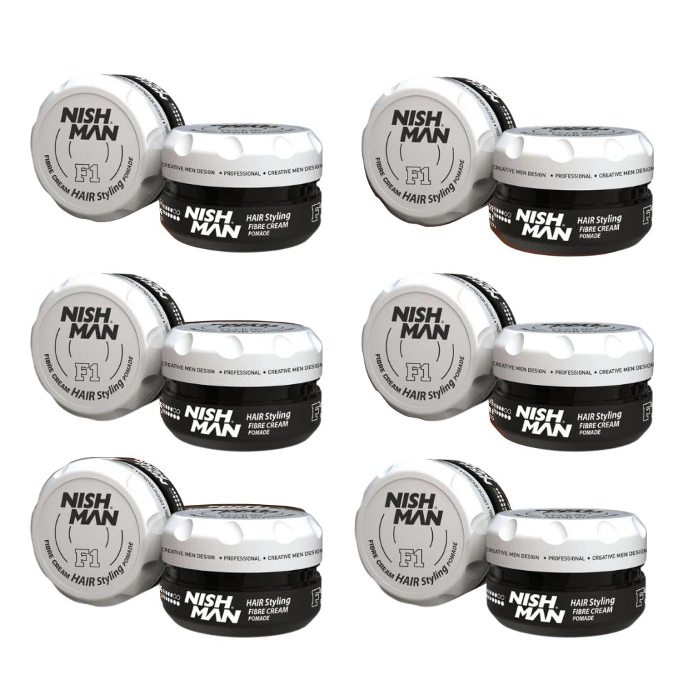 Nishman F1 Fiber Hair Styling Coconut Pomade - 3.4 oz - 6 Pack