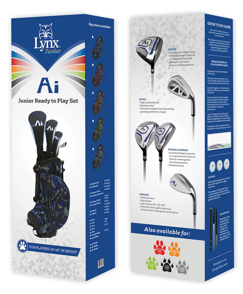 Lynx Golf Ai Junior Blue 6 Piece Set with Bag [45-48"]