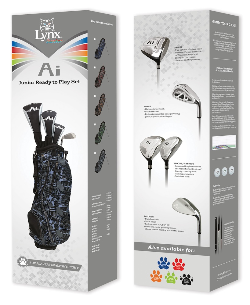 Lynx Golf Ai Junior Silver 8 Piece Set with Bag [57-60"]