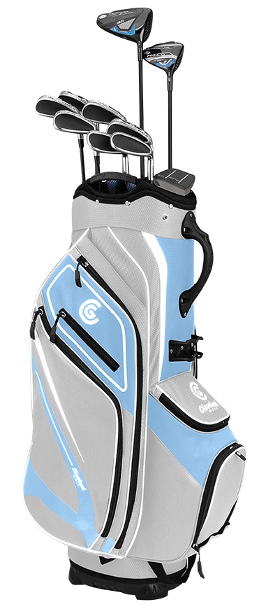 Cleveland Golf Ladies Launcher Halo Complete Set With Cart Bag Gray/Blue