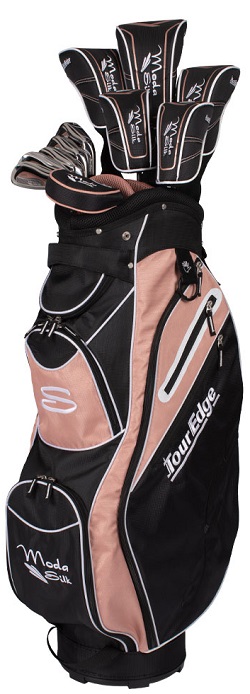 Tour Edge Golf Ladies Moda Silk Complete Set With Bag Black/Rose Gold