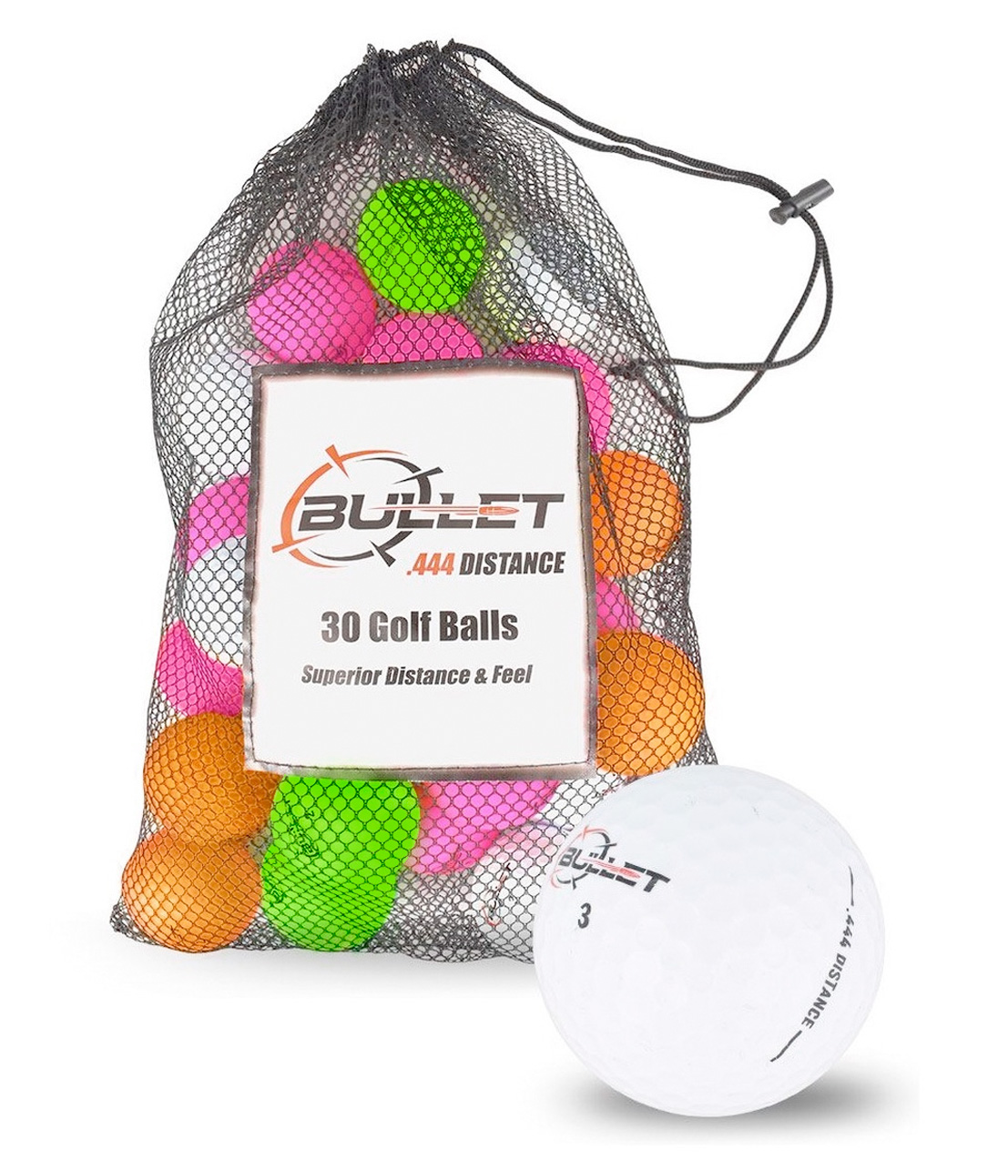 Bullet .444 Distance Matte Colored Golf Balls [30-Ball]