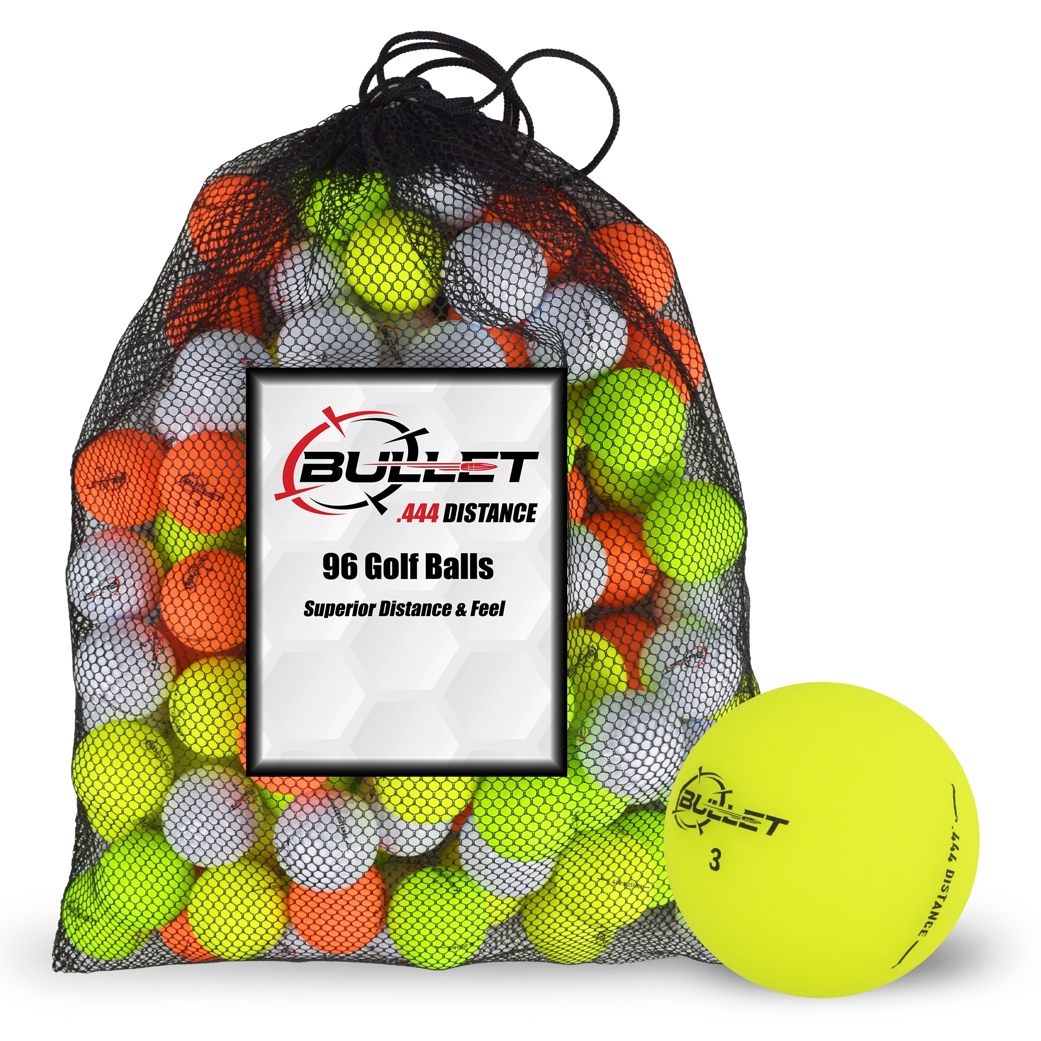 Bullet .444 Distance Matte Colored Golf Balls [96-Ball]