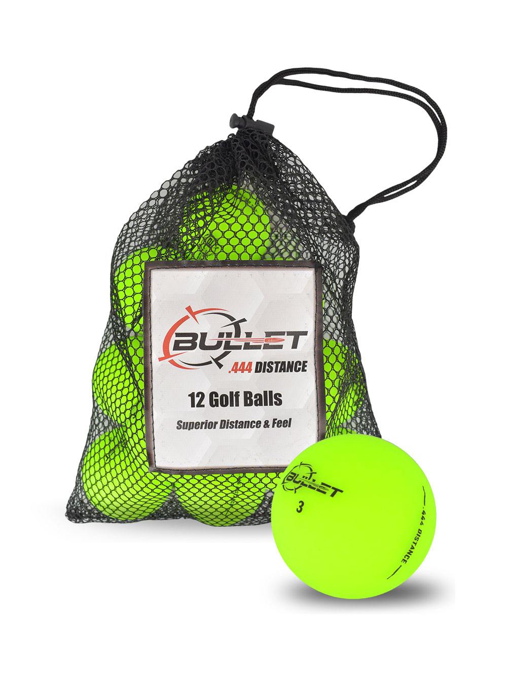 New Bullet .444 Distance Colored Golf Balls [12-Ball] Matte Green