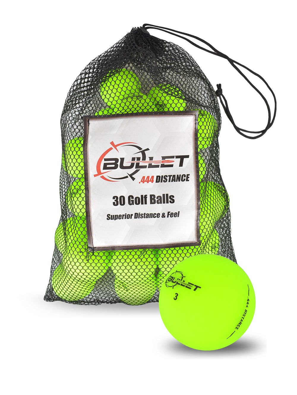 Bullet .444 Distance Matte Colored Golf Balls [30-Ball] Matte Green