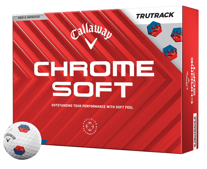 Callaway Golf 2024 Chrome Soft TruTrack Golf Balls *1-Dozen* [White-Red/Blue]