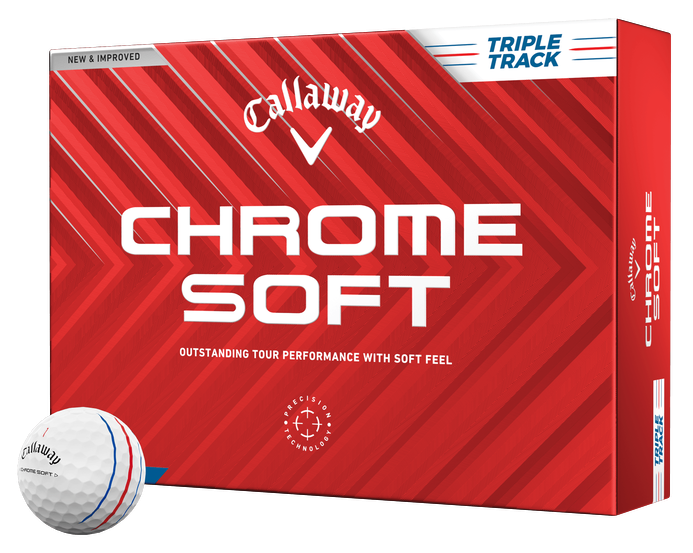 Callaway Golf 2024 Chrome Soft Triple Track Golf Balls *1-Dozen* [White] LOGO ONLY