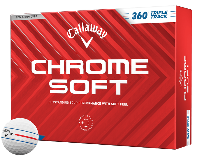 Callaway Golf 2024 Chrome Soft 360 Triple Track Golf Balls *1-Dozen* [White]